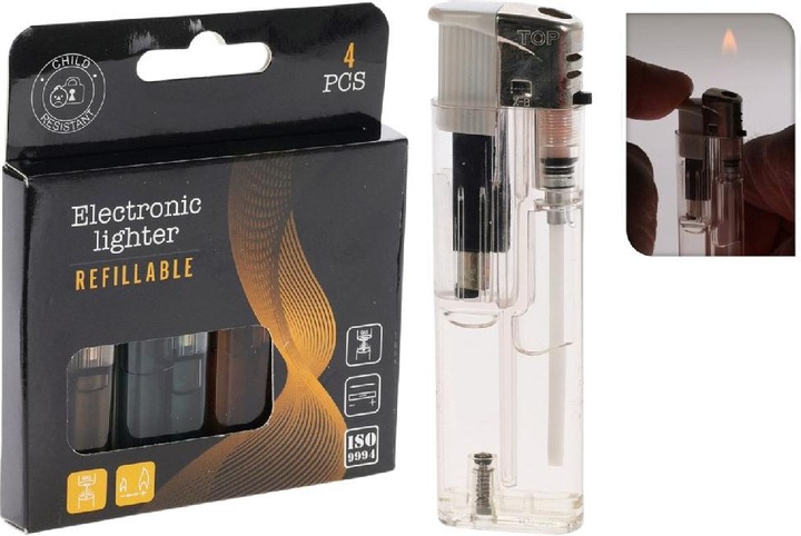 Actual product image Nobrand Electronic Lighter Refillable 4pcs