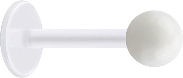 Immagine prodotto Star Piercing Micro Labret trasparente con pallina bianca (Acrilico, senza ottone, Bioflex)