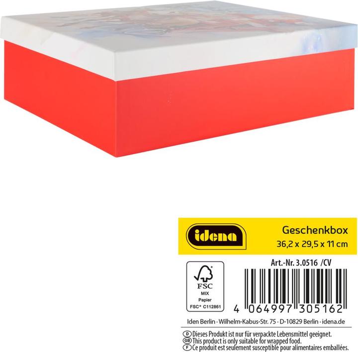 Image du produit Idena Boîte cadeau Noël Père Noël sur traîneau multicolore 36,2x11x29,5cm (1x)