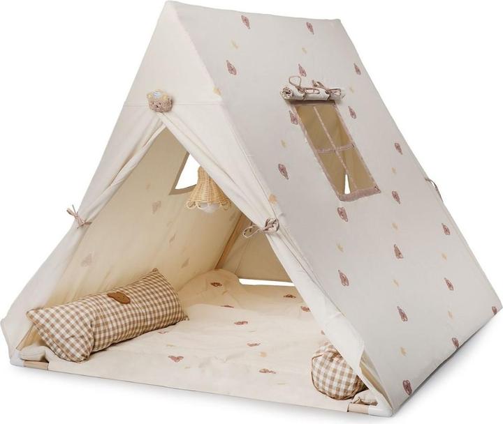 Hermex Spielzelt mit Lampe Kinderzelt Kuschelzelt Tipi für Kinder Indoor-Zelt