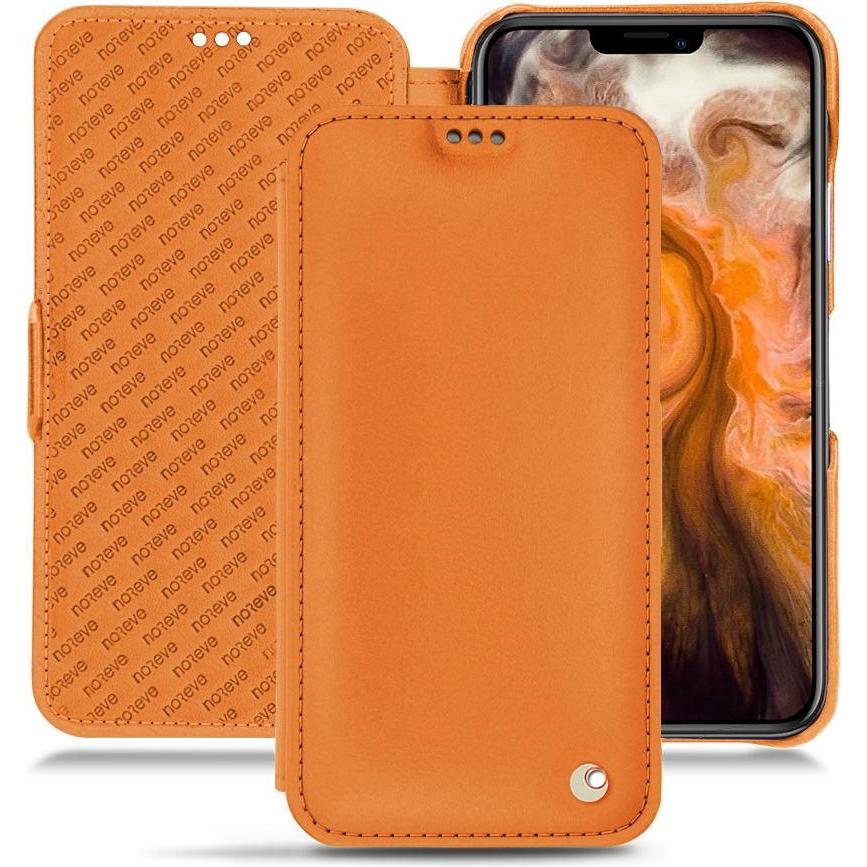 Noreve Lederschutzhülle horizontal (Apple iPhone 11 Pro Max), Smartphone Hülle, Orange