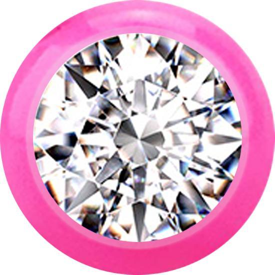 Actual product image Star Piercing Micro ball pink with crystal silver (Plastic, without brass)