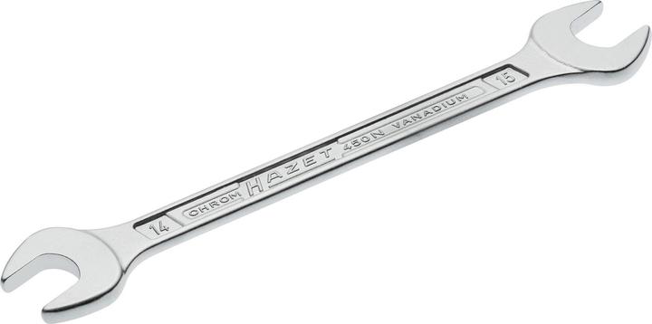 Actual product image HAZET Double open-end wrench 450N-14X15 ∙ Outside hexagon profile ∙ 14 x 15 mm (14 mm, 15 mm)