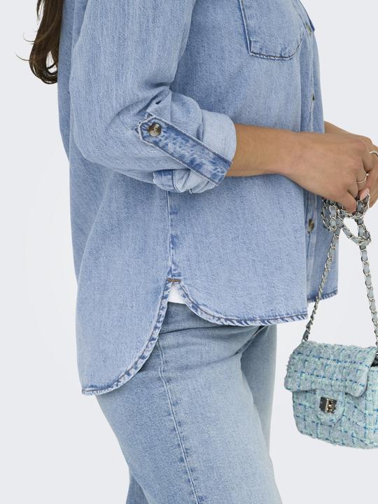 Actual product image Only Normal geschnitten Hemdkragen Umgeschlagene Ärmelbündchen Jeanshemd Jeanshemd (M)