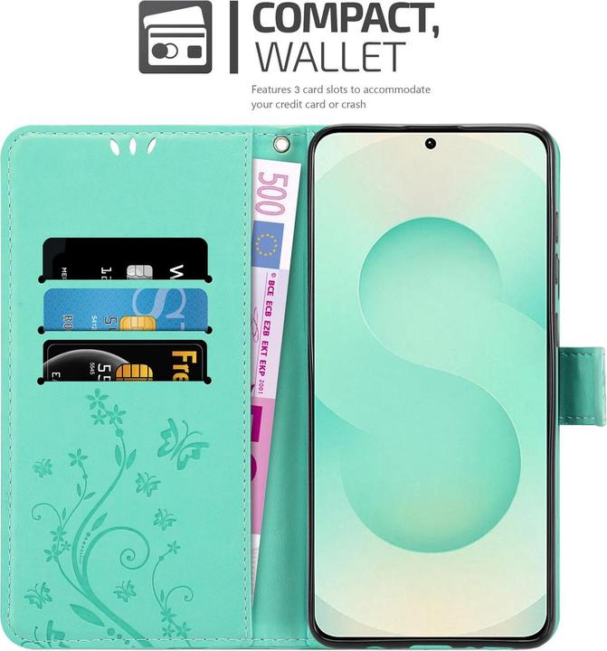 Actual product image Cadorabo Case for Samsung Galaxy S25 Plus Flower Book (Samsung Galaxy S25)