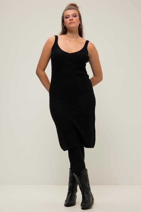 Produktbild Studio Untold Strickkleid, Straight Shape, Trägerform, V-Ausschnitt, Ripp-Strick (50, 52)