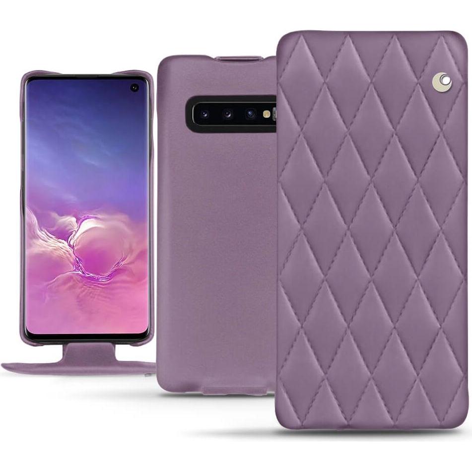 Noreve Lederschutzhülle vertikal (Samsung Galaxy S10), Smartphone Hülle, Violett