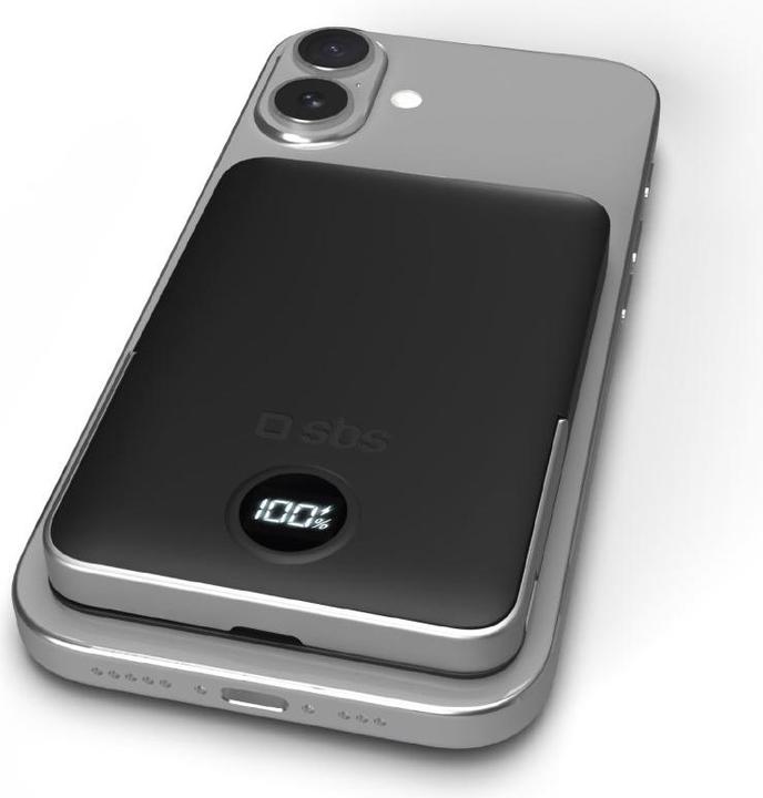 Image du produit SBS Banque d'alimentation de 5 000 mAh, recharge sans fil et support intégré (5000 mAh, 20 W)