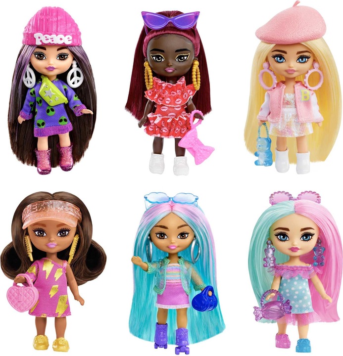 Immagine prodotto Barbie Bambola, Extra Mini con capelli rosa e menta