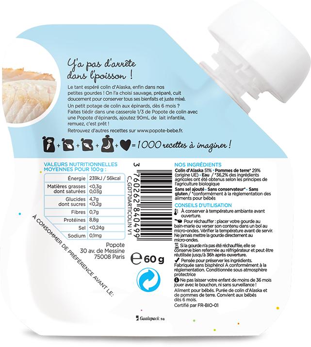 Actual product image Popote Quetschie Seelachs (60 g)