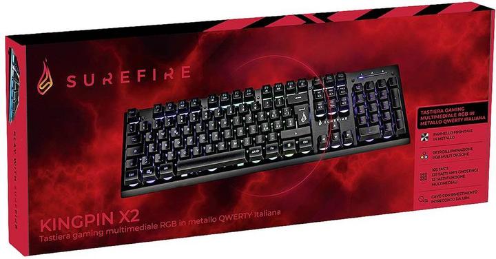 Productafbeelding SureFire Gaming KingPin X2 Wired, USB Gaming Keyboard Illuminated, Multimedia Keys Italieni (IT, Bedraad)