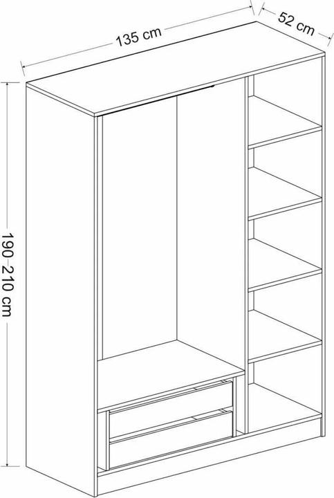 Image du produit Hanah Home Kaley (135 x 52 x 190 cm)