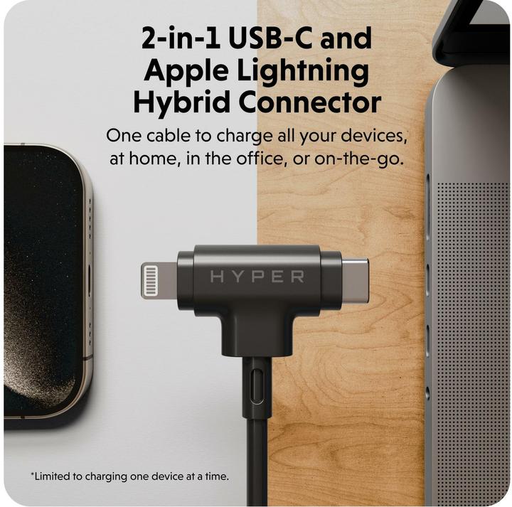 Targus HyperJuice Silicone USBC/Lightning60W BK (1.50 m, USB 2.0, 60 W)