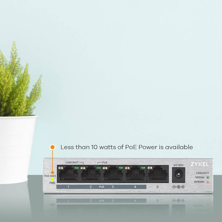 Actual product image Zyxel GS1005HP (5 Ports)