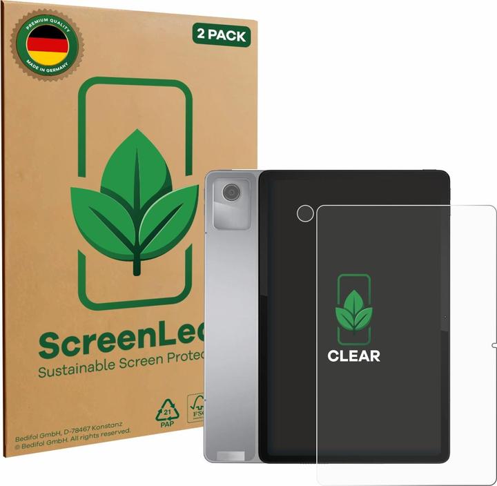 ScreenLeaf Screen Protector sustainable Screen Protection, clear, anti-scratch (2 pcs., Lenovo Tab M11)
