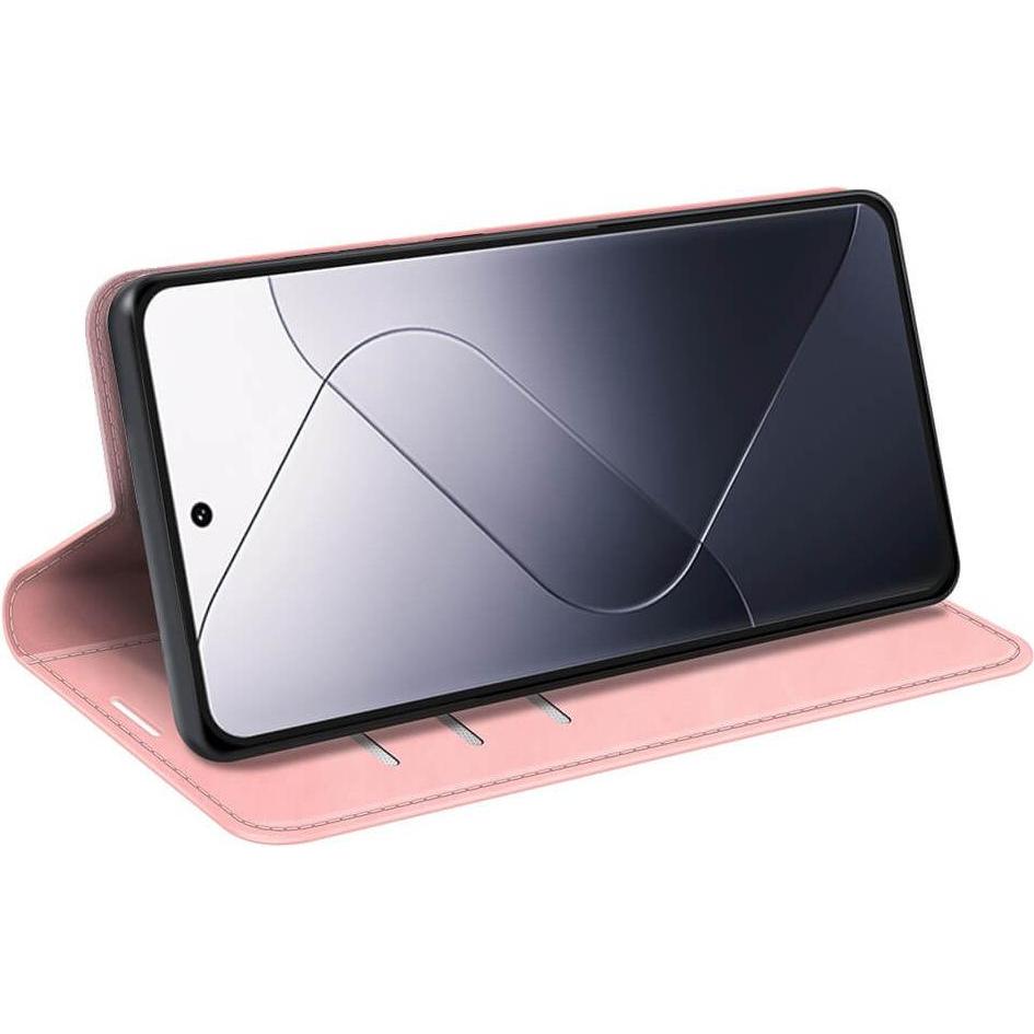 Thumbnail - Cover-Discount Xiaomi 14 Pro - Stand Flip Case Hülle rosa (Xiaomi 14 Pro), Smartphone Hülle, Rosa