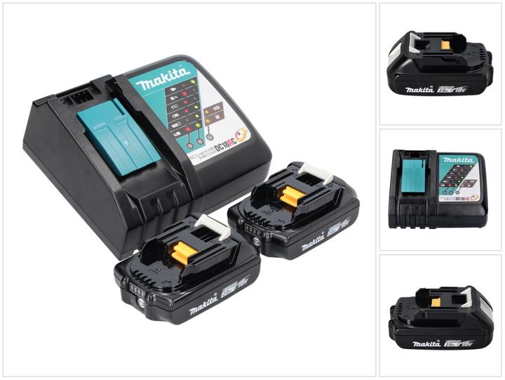 Makita Power Source Kit 18 V met 2x BL 1820 B batterij 2.0 Ah ( 2x 197254-9 ) + DC 18 RC lader ( 195 (18 V)