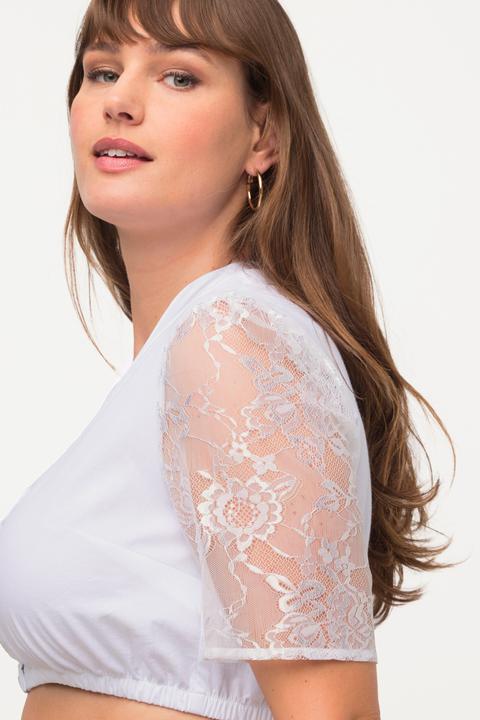 Produktbild Ulla Popken Dirndlbluse, Stehkragen, Carree-Ausschnitt, 1/2-Arm (48)