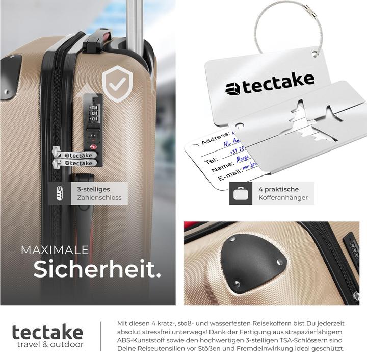 Immagine prodotto tectake Cleo 4 pezzi con bilancia per bagagli (95 l)