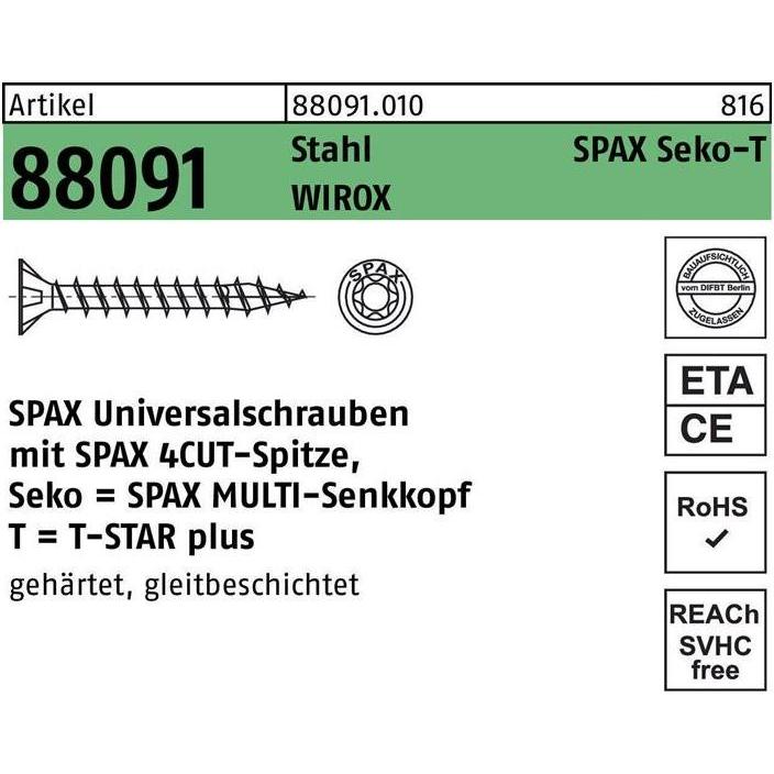 Thumbnail - Spax, Schrauben, Universalschrauben 3 x 30 mm, 200 Stück (200 Schrauben pro Stück)