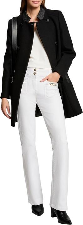 Actual product image Morgan Half-Length Straight Jacket with Double Button Closure and Standing Collar