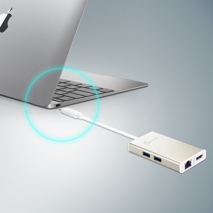 Actual product image j5Create USB 3.0 Type-C Multi Adapter (USB-C, 3 Ports)