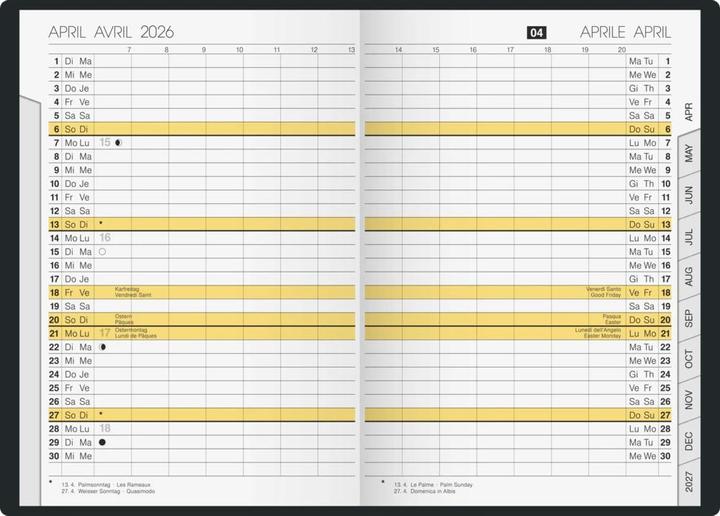 Produktbild Ridoide rido idé Taschenplaner Uni 2026, Schwarz (A6, 1 Monat / 2 Seiten)