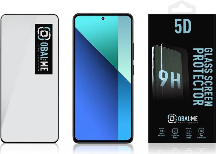 Actual product image - OBAL:ME 5D Glass Screen Protector for Xiaomi Redmi Note 13 4G/5G Black (1 pcs., Xiaomi Redmi Note 13 4G)