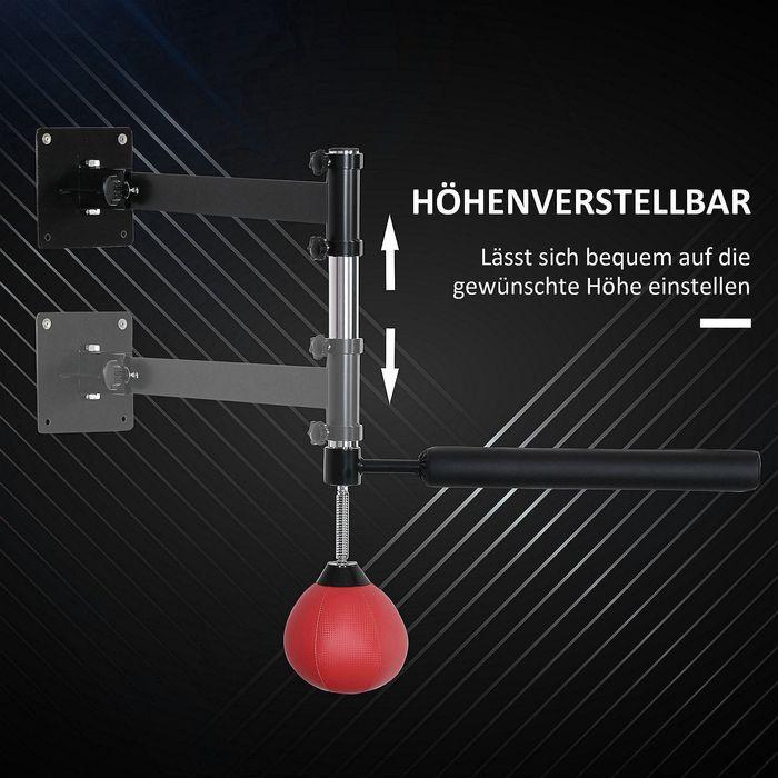 Produktbild Swisshandel24 Boxgestell mit Speedball & Reflexstange, Wandmontage, höhenverstellbar, Schwarz/Rot