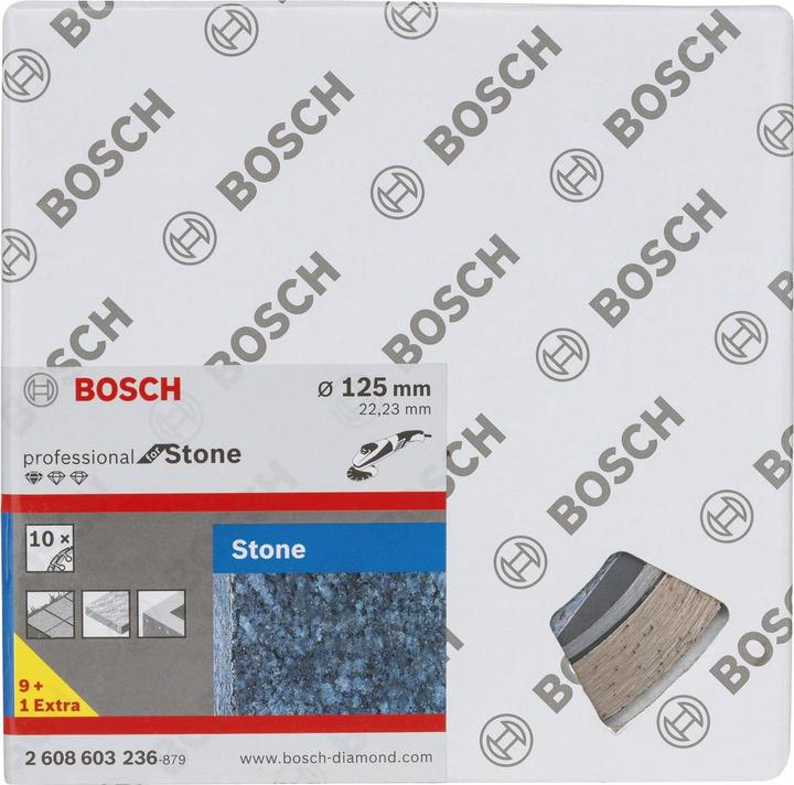 Produktbild Bosch Professional Zubehör Diamanttrennscheibe Standard for Stone, 125 x 22,23 x 1,6 x 10 mm, 10er-Pack