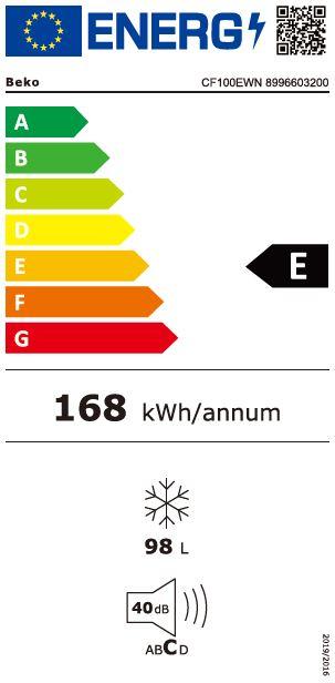 Energie-Label Beko CF100EWN (Freistehend, 98 l)