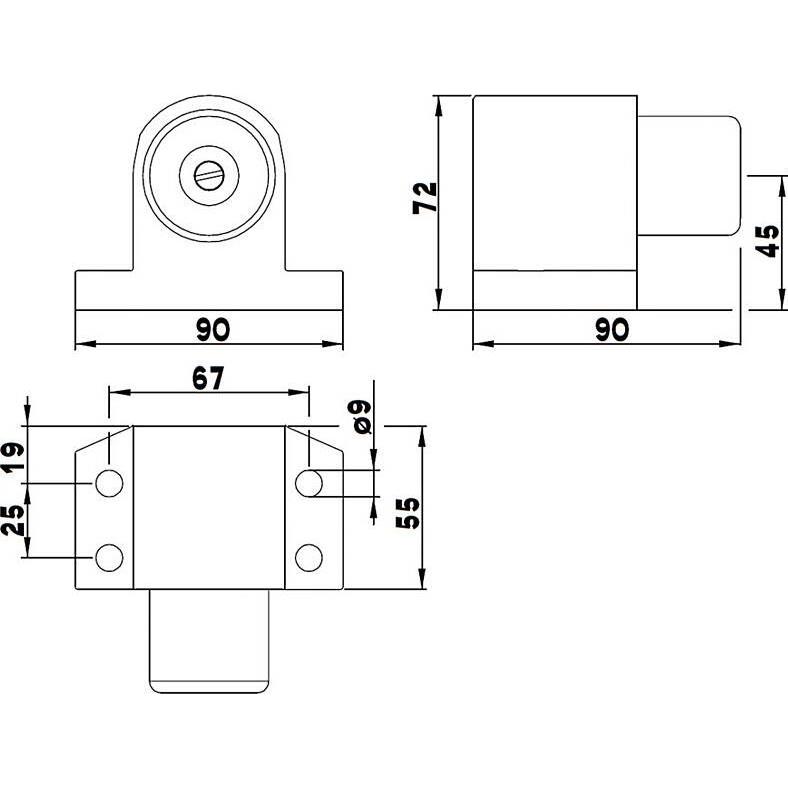 Thumbnail - Universal Textiles, Türstopper, Boden-Türpuffer für schwere Tore, Türen bis 120kg