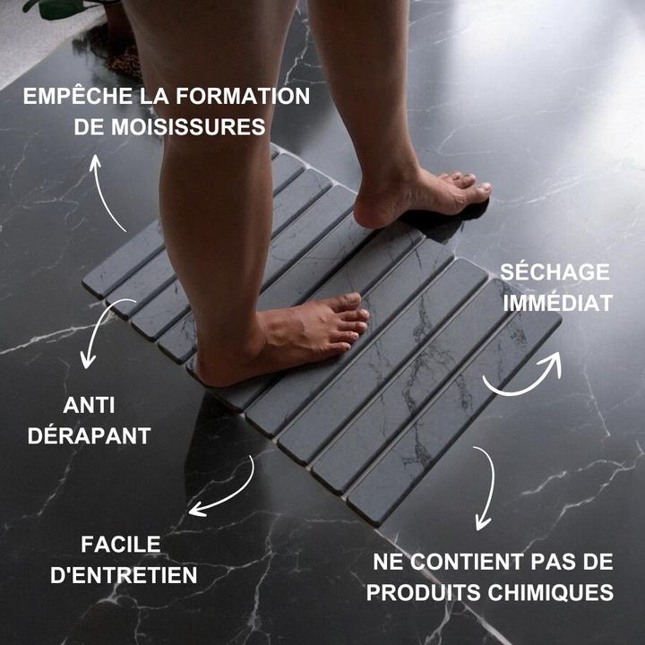 Produktbild Moonstone Badematte Melipa aschegrau aus Kieselgur (60 x 36 cm)