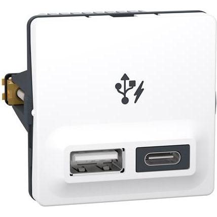 LK FUGA dobbelt USB-lader type A+C, 21W, hvid (21 W), Caricatore USB, Bianco