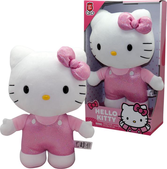 Produktbild Giochi Preziosi Hello Kitty 30 cm grosses Plüschtier mit modischem Outfit, rosa Satinkleid und (30 cm)