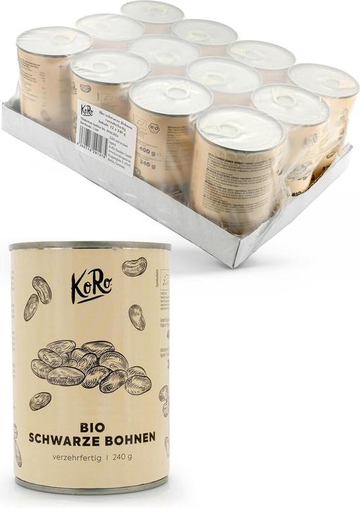 Image du produit KoRo Haricots noirs bio, cuits (2880 g)