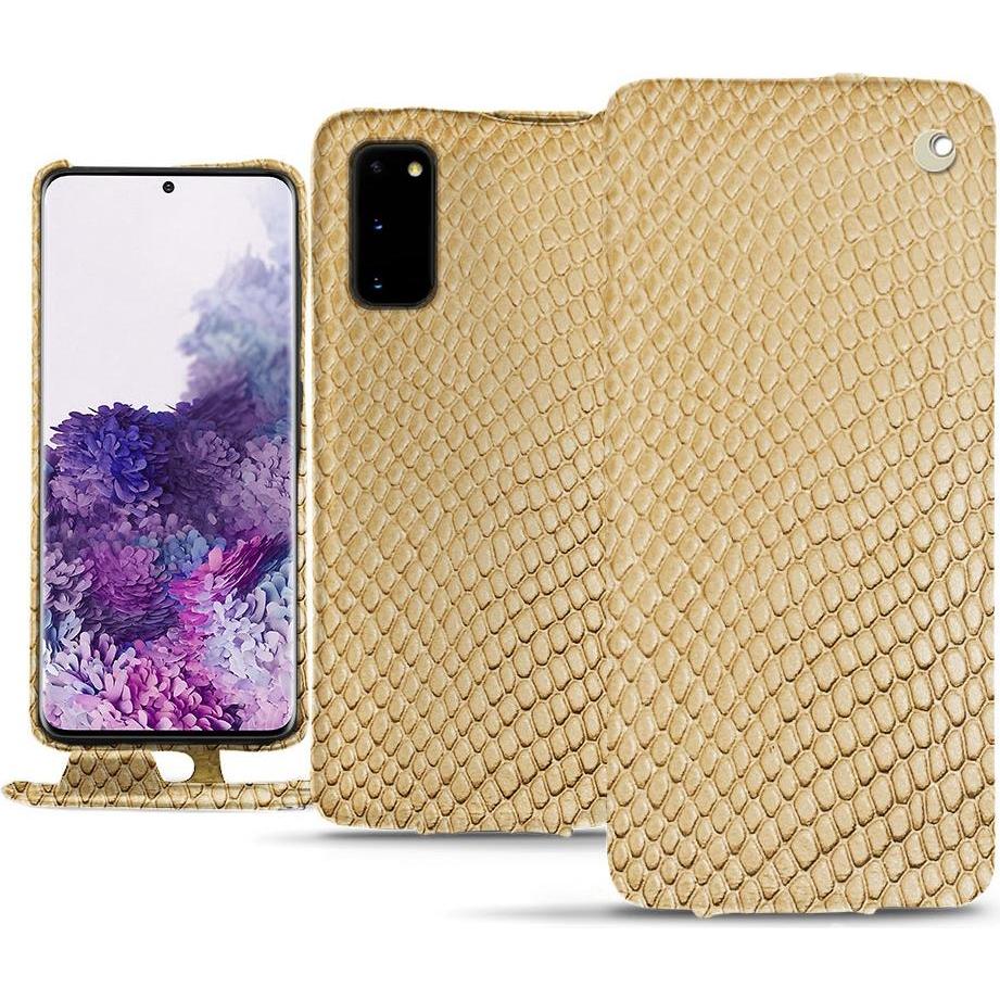 Noreve Lederschutzhülle vertikal (Samsung Galaxy S20), Smartphone Hülle, Beige