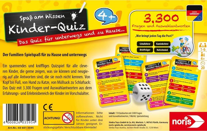 Immagine prodotto Noris Quiz per bambini per bambini intelligenti (Tedesco)