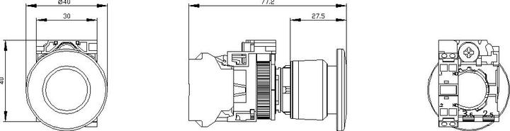 Actual product image Siemens Pushbutton 1f rt rnd Ř22mm 1Ö 40x26,5mm 3SU1150-1BA20-3CA0