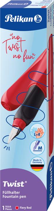 Produktbild Pelikan Füllfederhalter Twist Fiery red Medium (M), Rot Schwarz (Fiery Red, 1 x)
