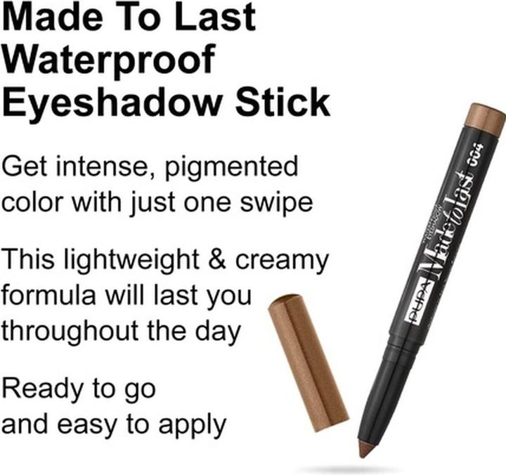 Actual product image Pupa Milano Made to Last Waterproof Eyeshadow golden brown (004)