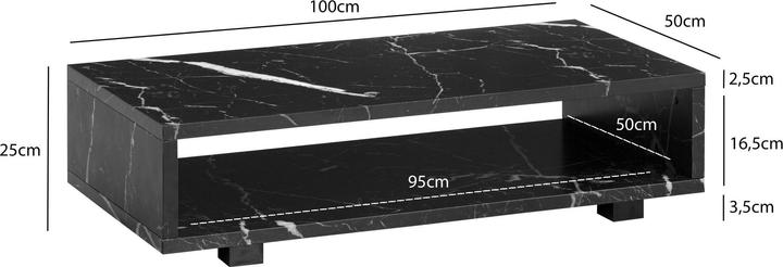 Actual product image FineBuy Couchtisch 100 cm Wohnzimmertisch Sofatisch Stauraum Gross Kaffeetisch