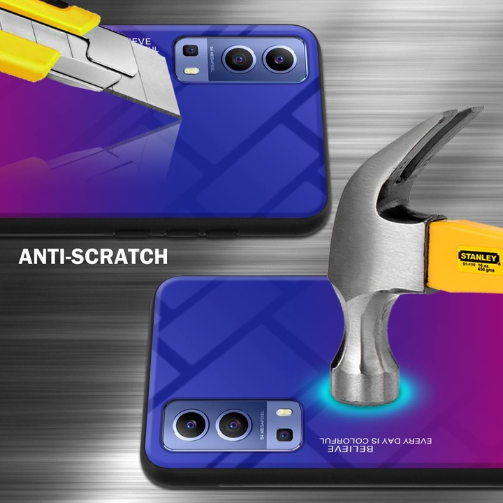 Productafbeelding Cadorabo TPU 2 Kleuren Glazen Hoesje (Vivo Y72 5G, Vivo Y52s 5G)