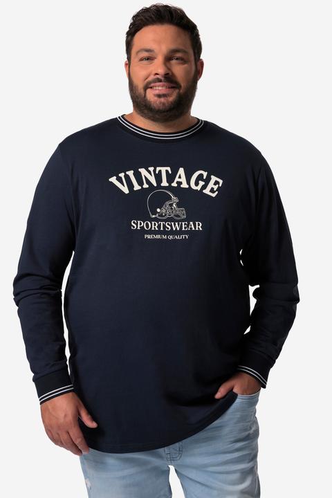 Produktbild Men+ Langarmshirt, Kontraststreifen, Druck vorne, bis Gr. 8 XL (XL)