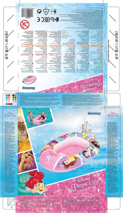 Produktbild Bestway Disney - Princess Inflatable boat, Pool, Inflatable boat, Pink, Vinyl, 1 person(s), Box (102 cm, 1 Person)