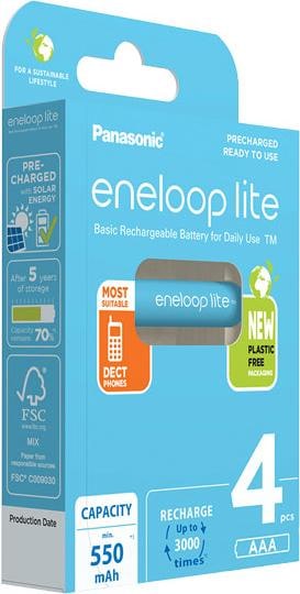 Immagine prodotto Panasonic eneloop lite (4 pz., AAA, 550 mAh)