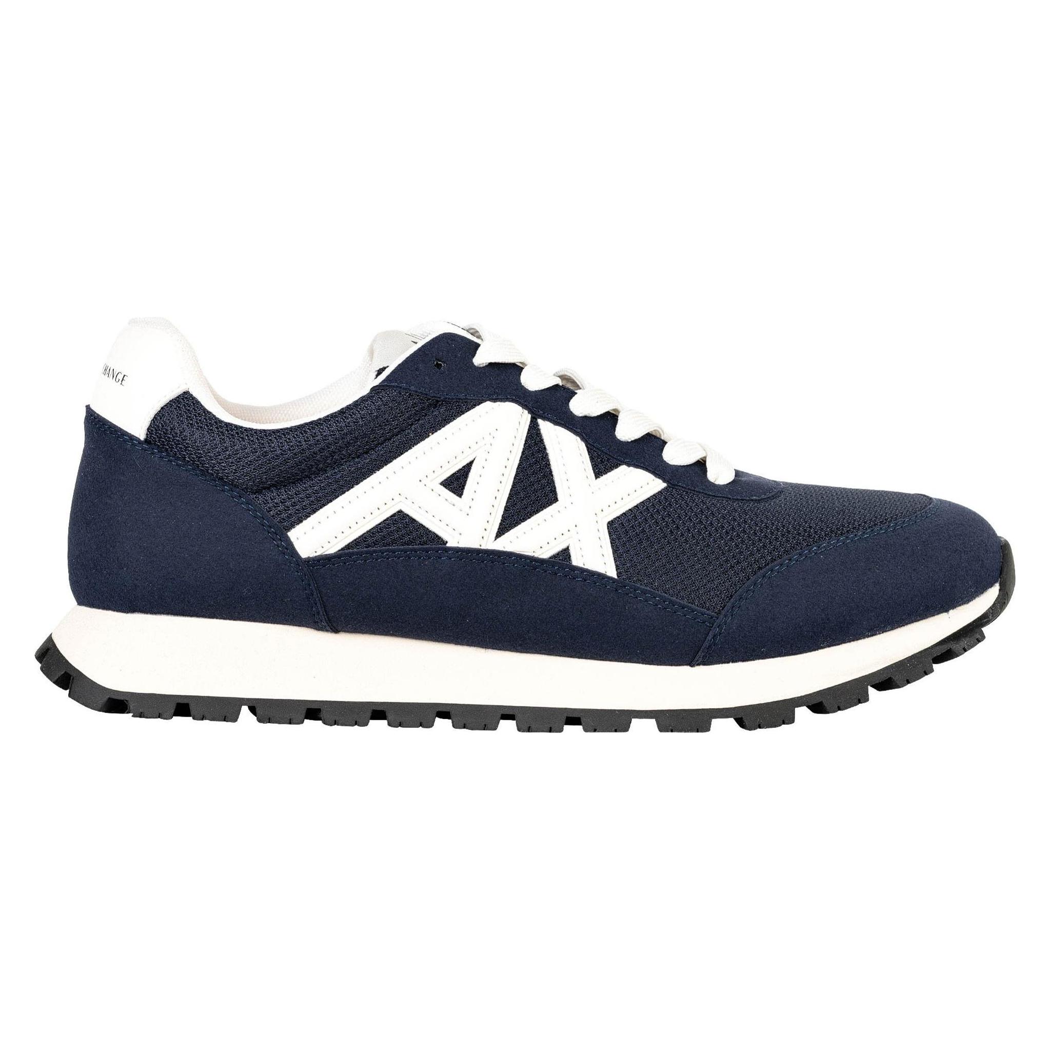 Armani Exchange, Herren, Sneakers, Sneaker Drop Microsuede+Mesh+Calf Pu, Blau, (44)
