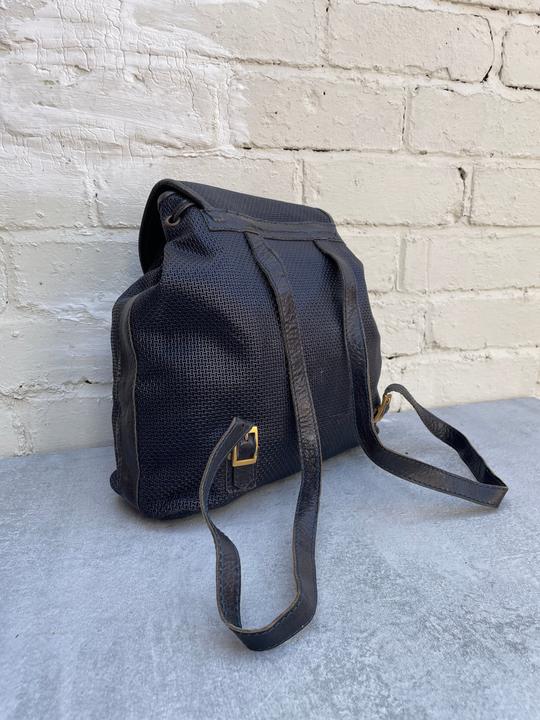Image du produit Only-Bags.Store Petit sac à dos en cuir italien bleu marine, sac à dos