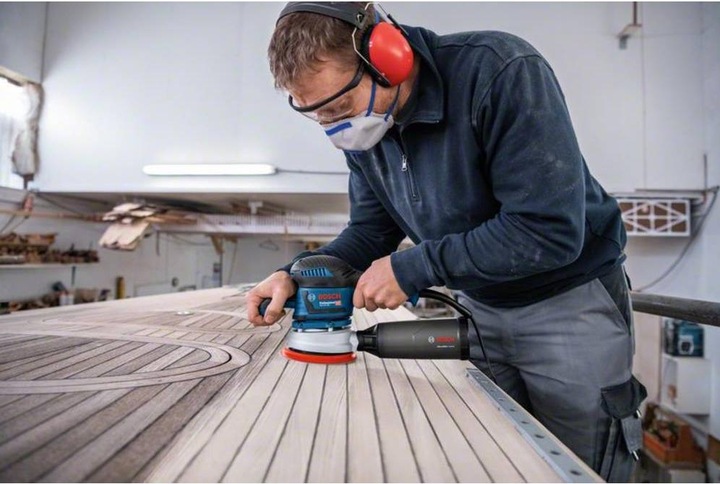 Actual product image Bosch Professional Random orbital sander GEX 40-150 with 1 x M480 sanding sheet and L-BOXX (Eccentric grinder, 400 W)
