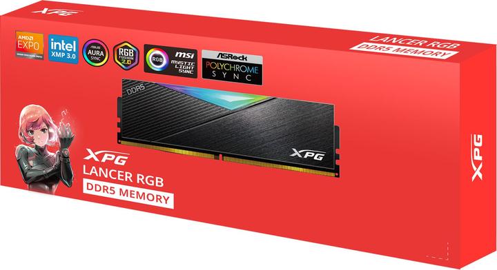 Produktbild Adata DIMM 48 GB DDR5-6800 (2x 24 GB) Dual-Kit (schwarz, AX5U6800C3424G-DCLARBK, XPG Lancer RGB) (2 x 24GB, 6800 MHz, DDR5-RAM, DIMM)